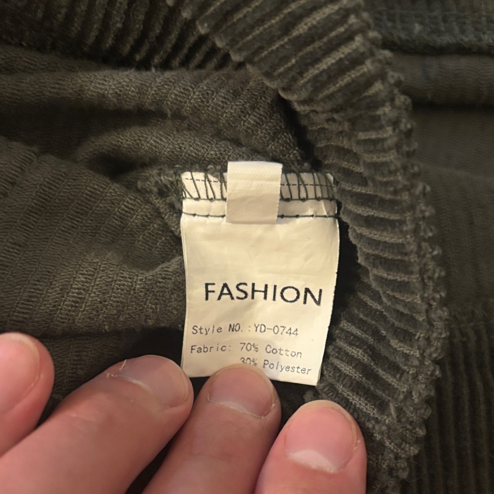 Fashion Women’s Corduroy Dress in Olive Green, Size Small - Picture 3 of 6